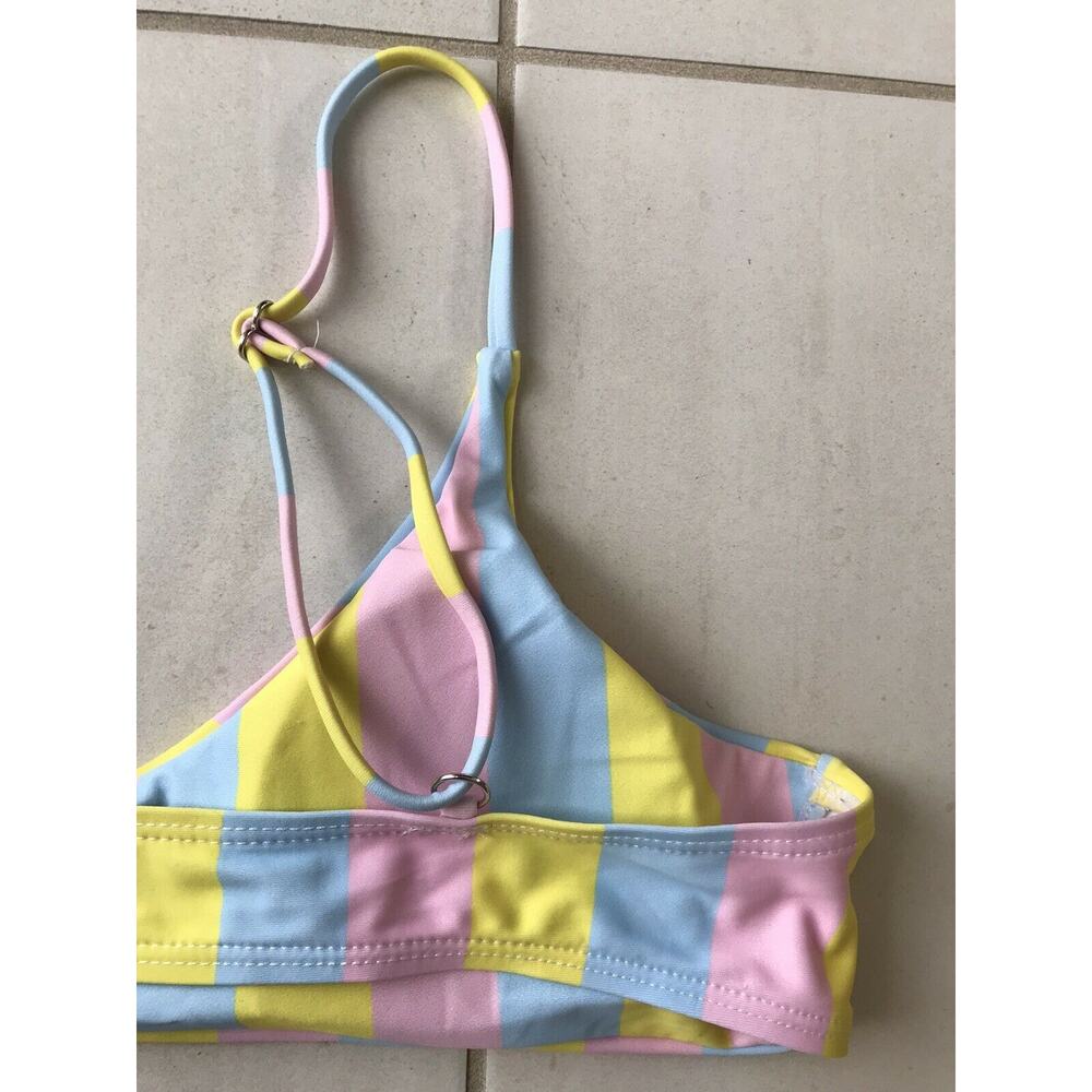 Shein Swim Women M Bikini Swimsuit Multicolor Striped Padded Bra Swimwear NWT - Picture 10 of 12
